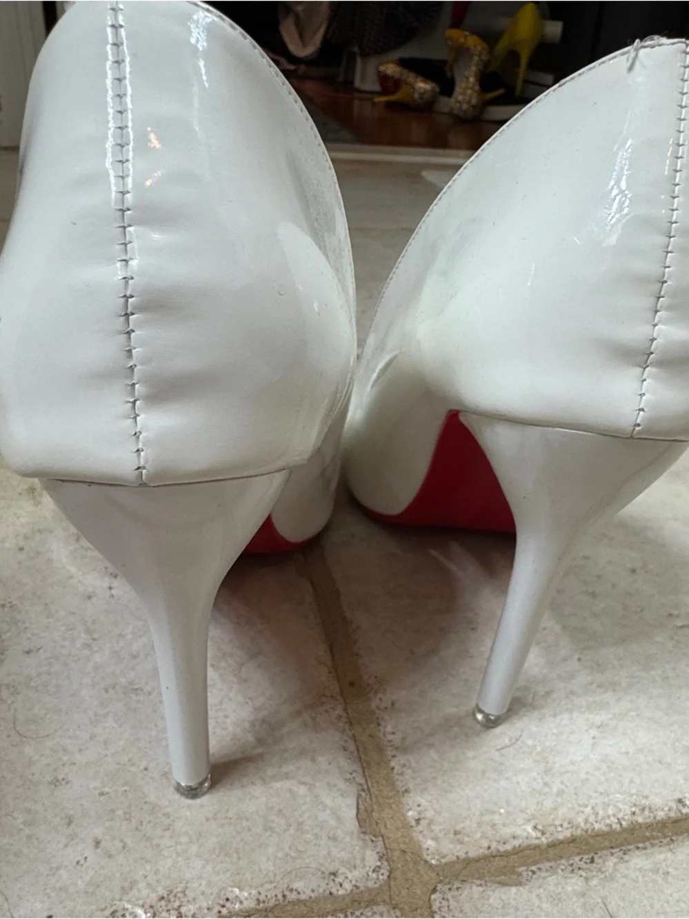 White Patent Pointed-Toe Women's Pumps